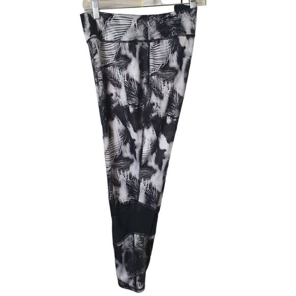 Women's Sports Hi Rise Leggings XL Black White Mesh Insets Workout Pants XL NWOT - Picture 3 of 7